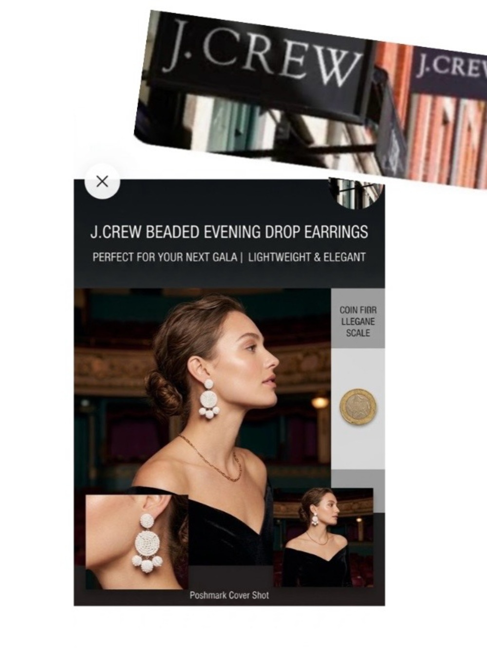J.Crew Beaded Evening Drop Earrings Beaded Drop Earrings in White Like New